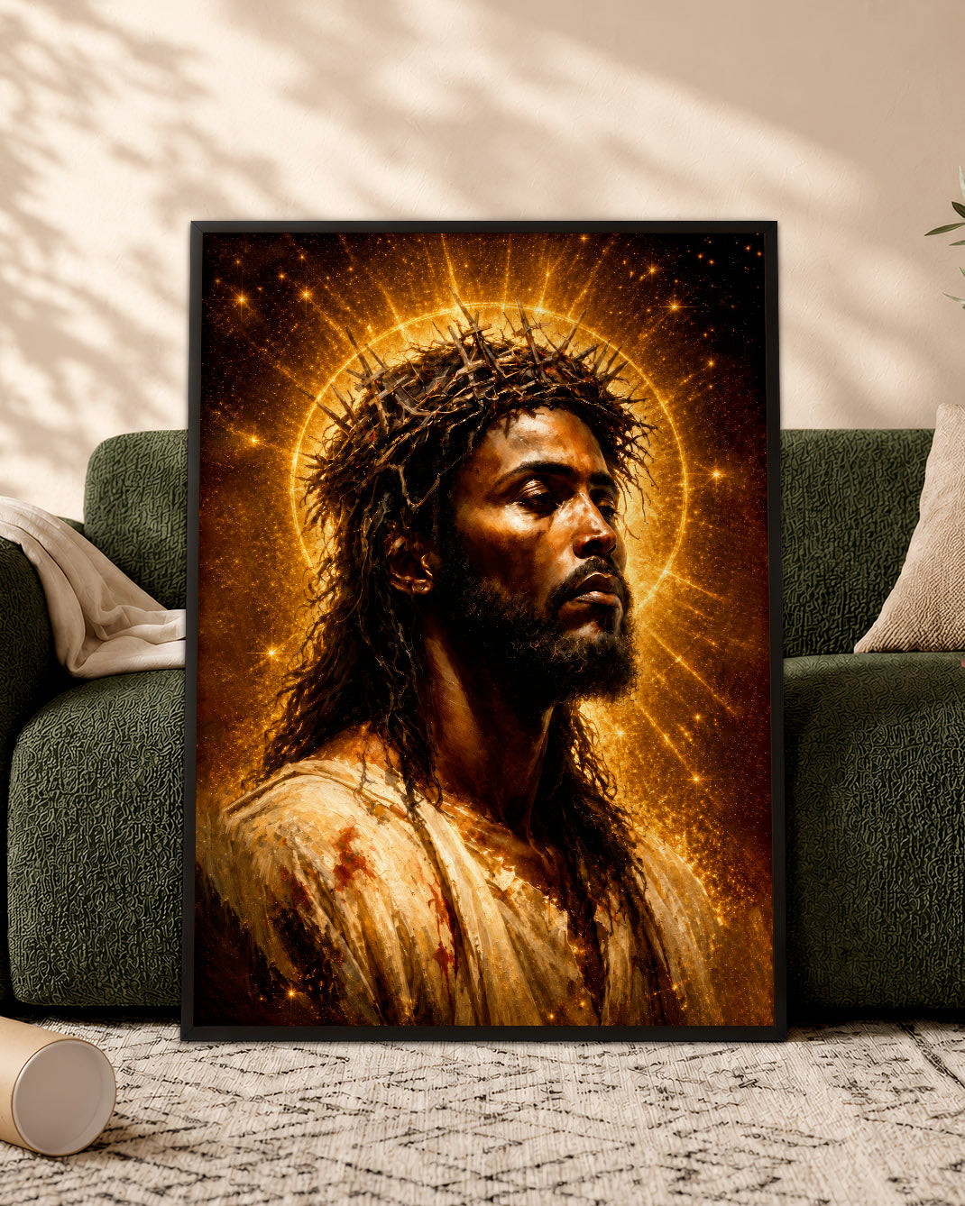 African American Jesus Canvas Wall Art – Black Christian Home Decor