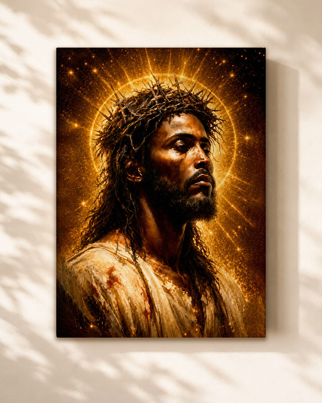 African American Jesus Canvas Wall Art – Black Christian Home Decor