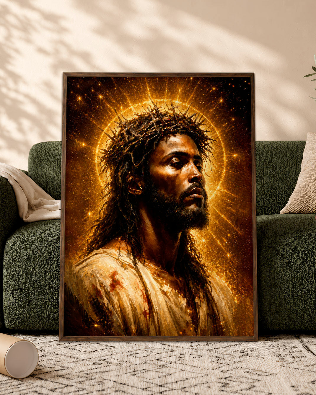 African American Jesus Canvas Wall Art – Black Christian Home Decor