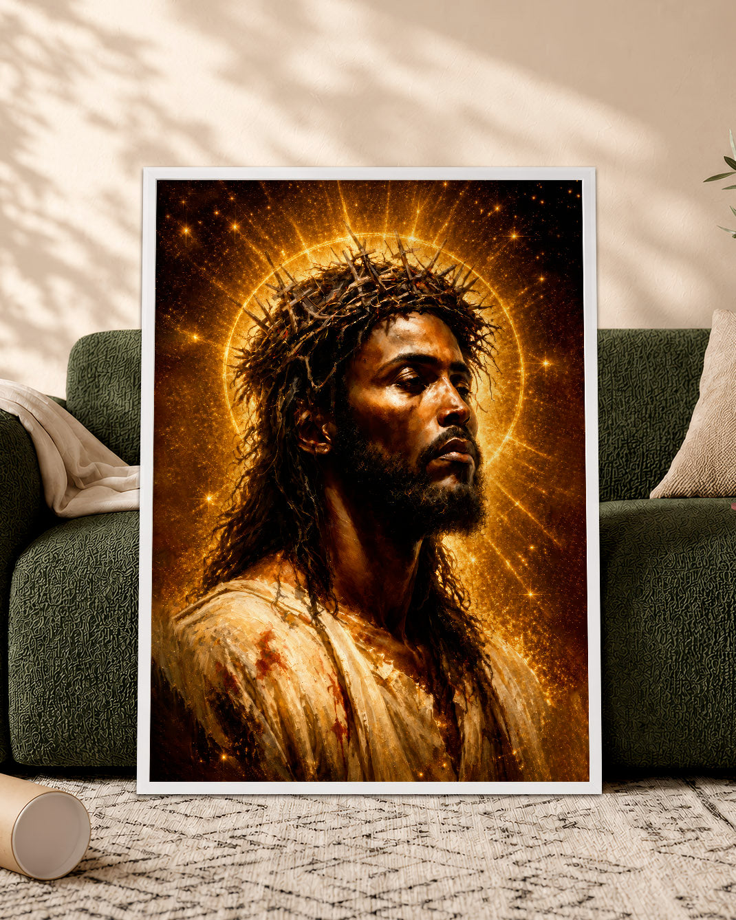 African American Jesus Canvas Wall Art – Black Christian Home Decor