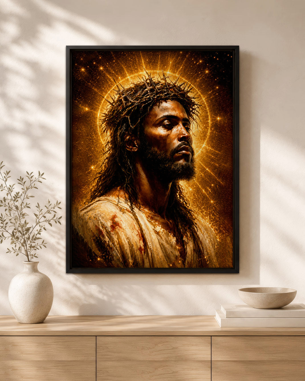 African American Jesus Canvas Wall Art – Black Christian Home Decor
