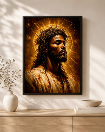 African American Jesus Canvas Wall Art – Black Christian Home Decor