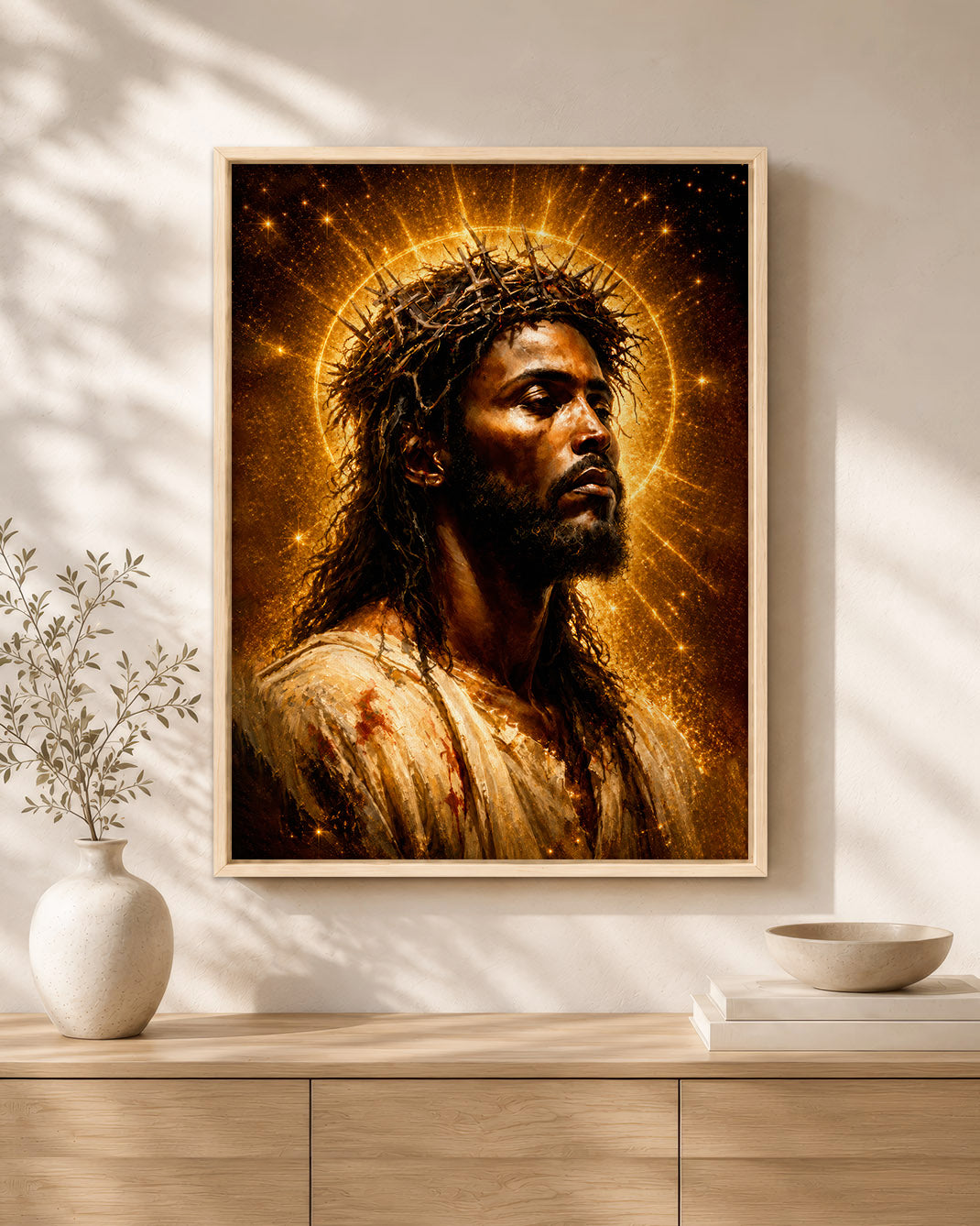 African American Jesus Canvas Wall Art – Black Christian Home Decor