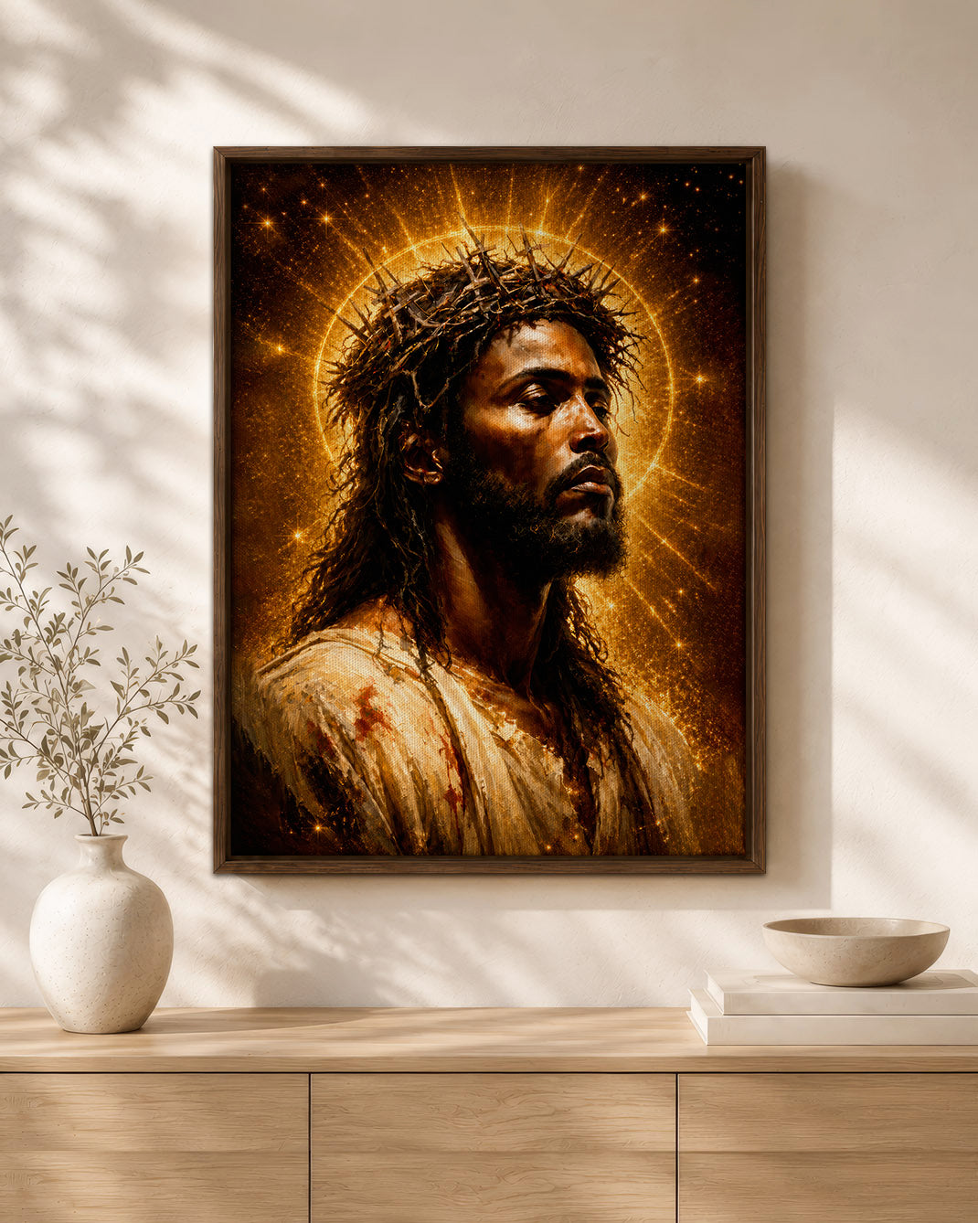 African American Jesus Canvas Wall Art – Black Christian Home Decor