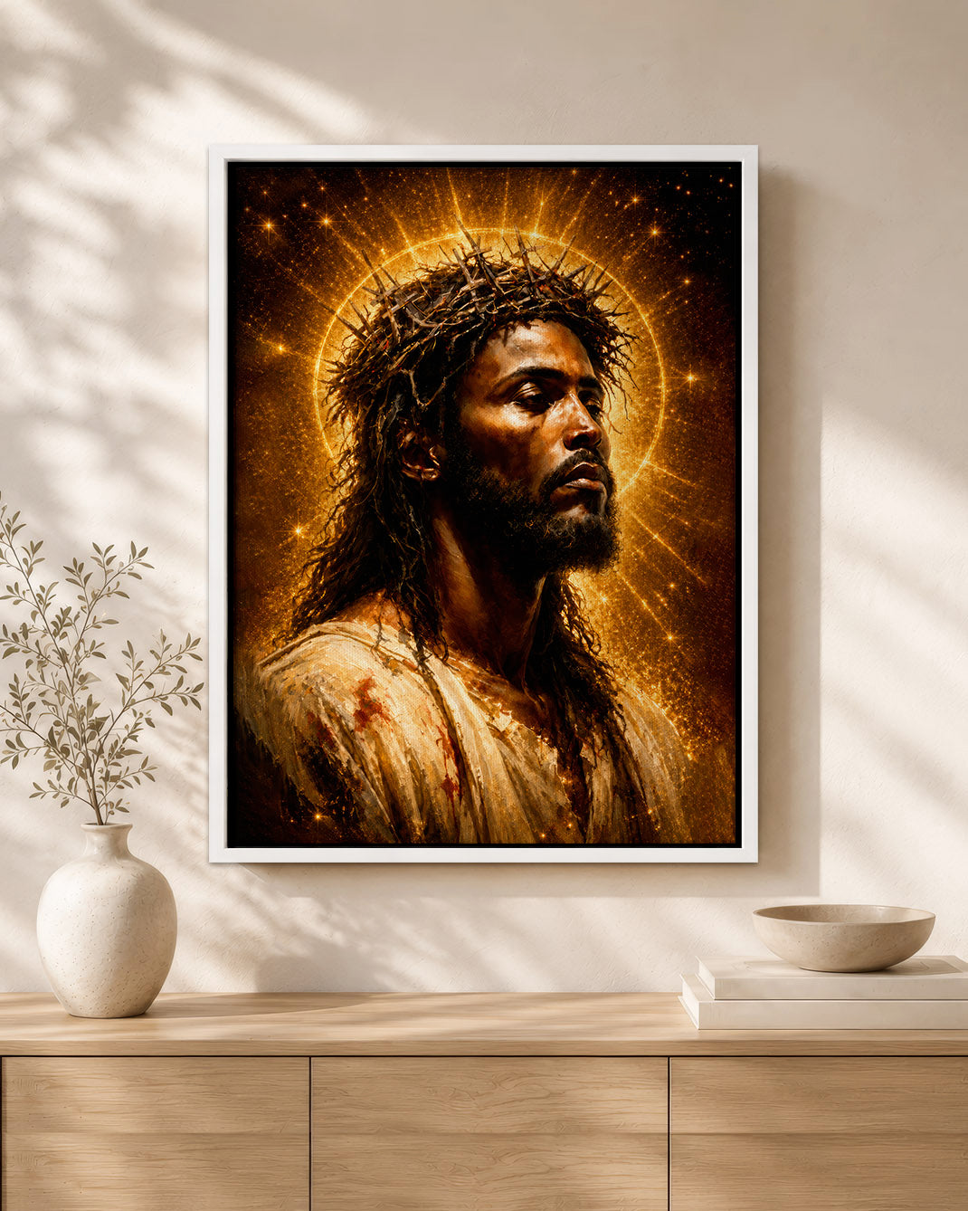 African American Jesus Canvas Wall Art – Black Christian Home Decor