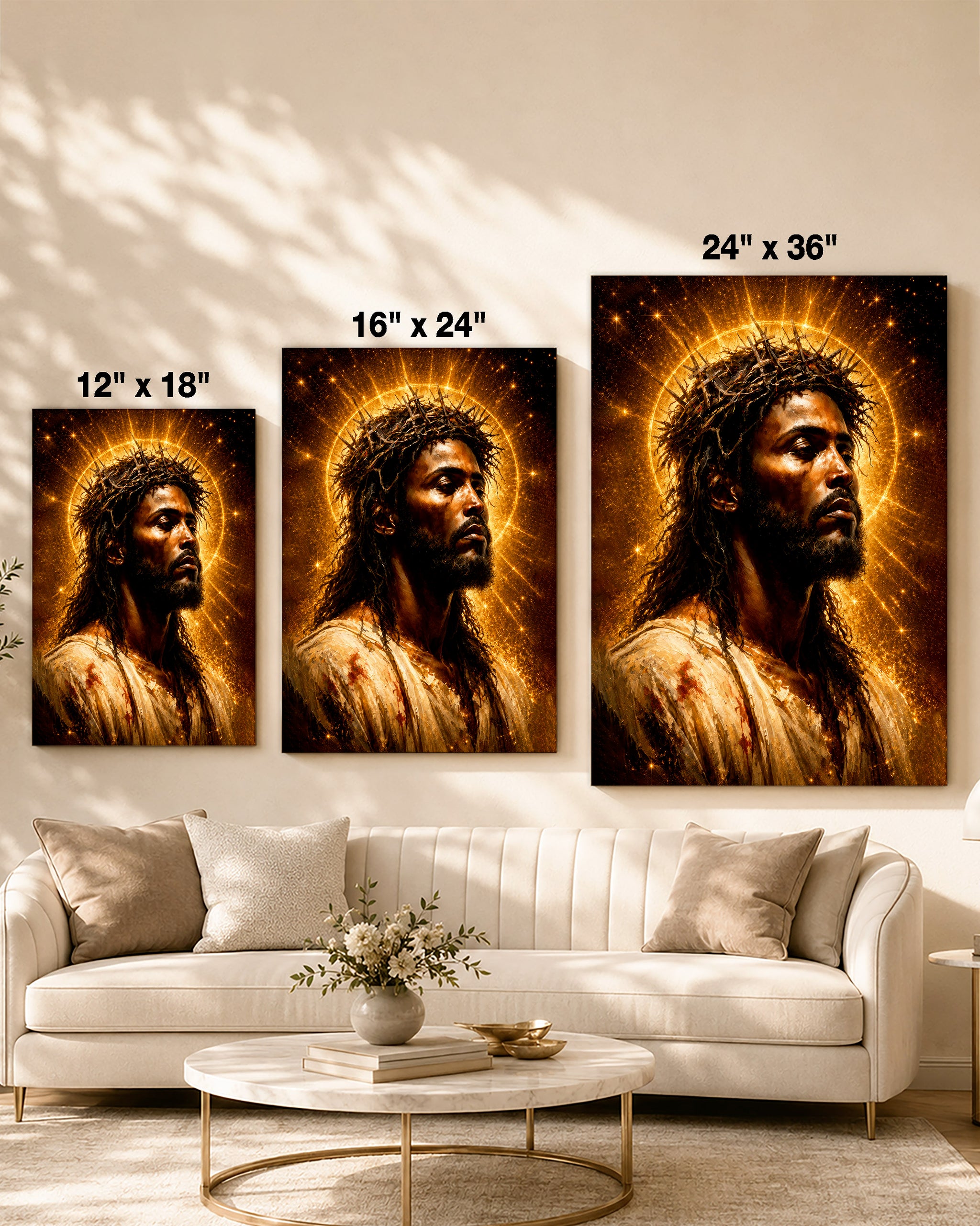 African American Jesus Canvas Wall Art – Black Christian Home Decor