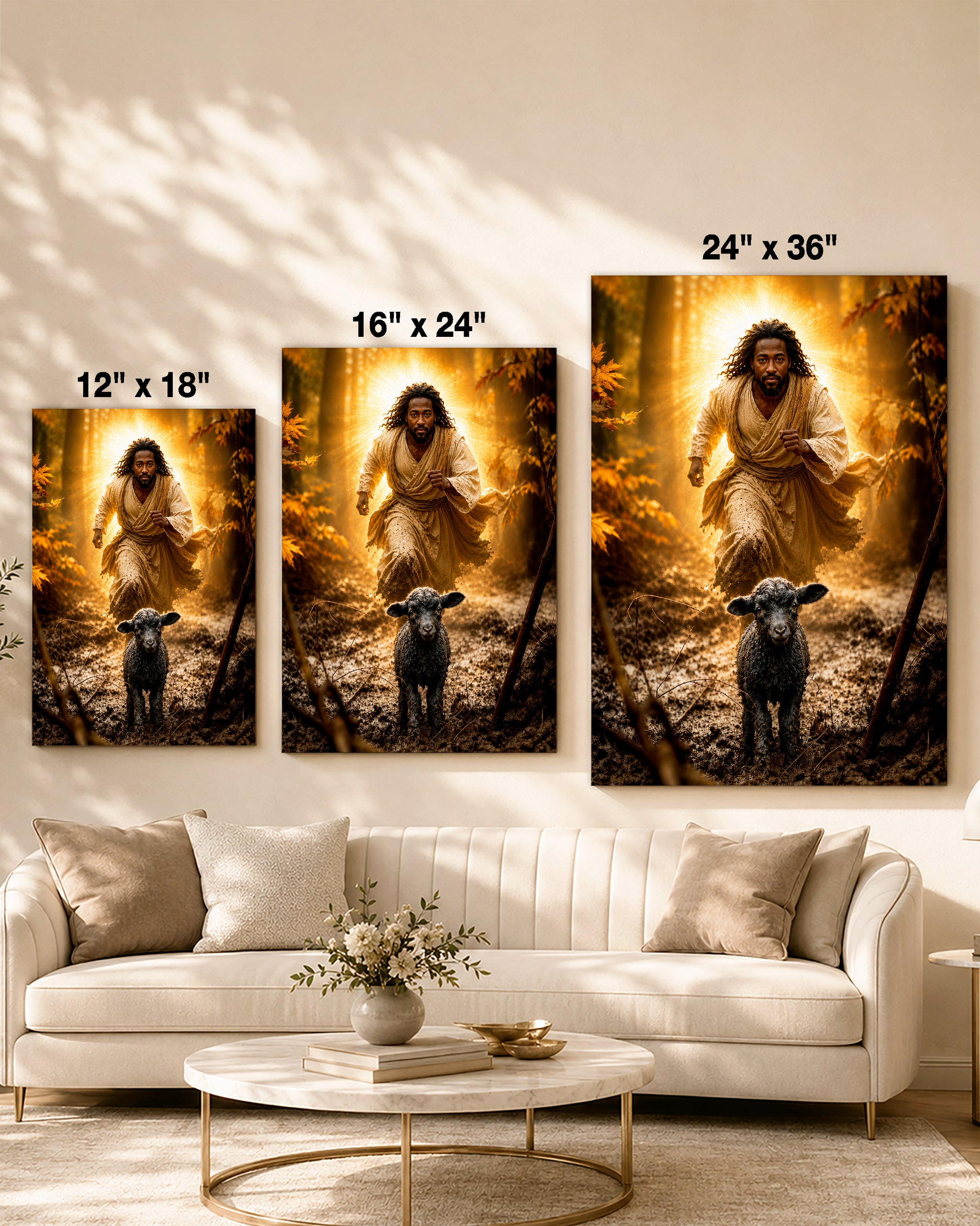 Black Jesus Good Shepherd Canvas - African American Christian Wall Art