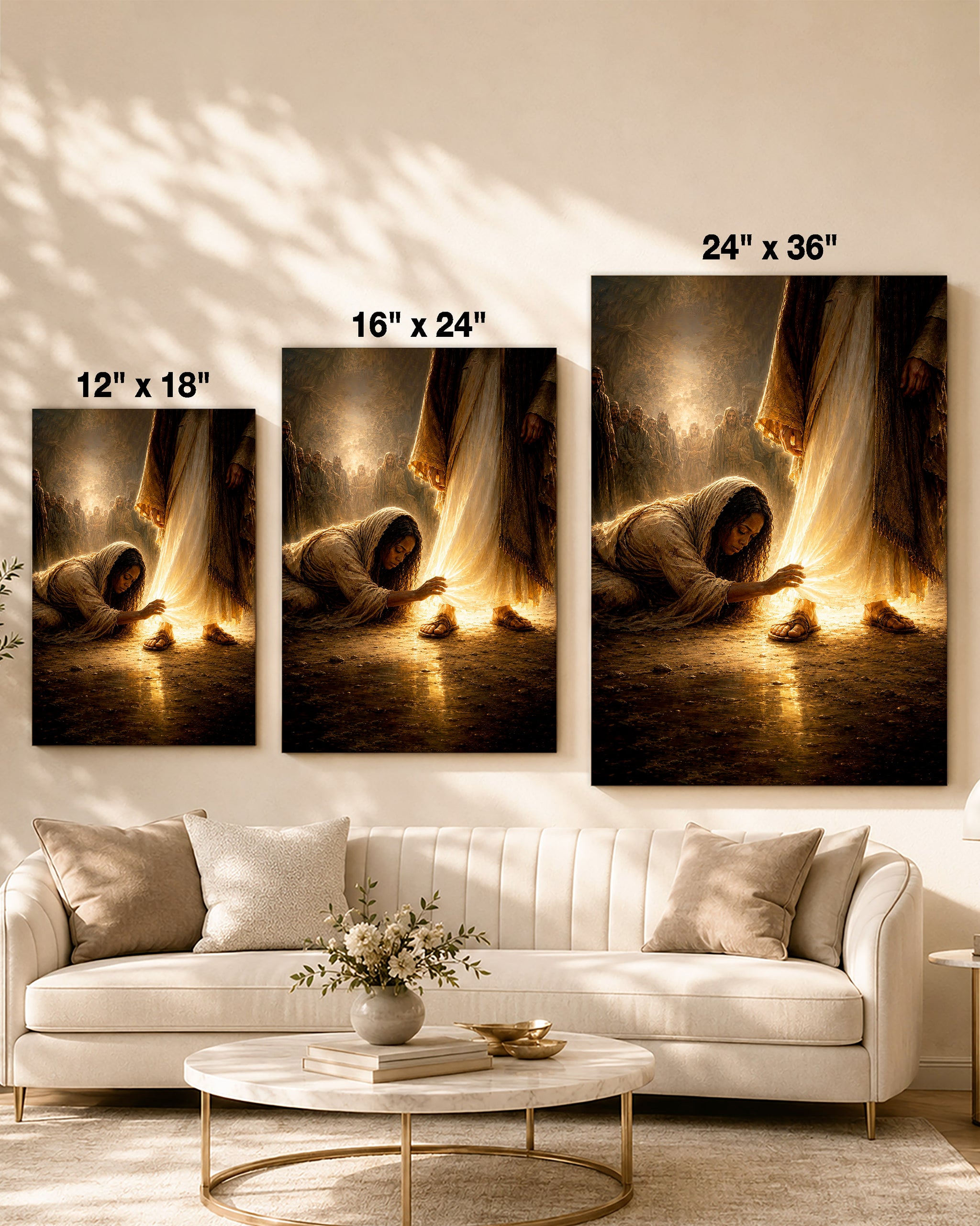 Black Jesus Healing the Woman Canvas Print – African American Christian Wall Art