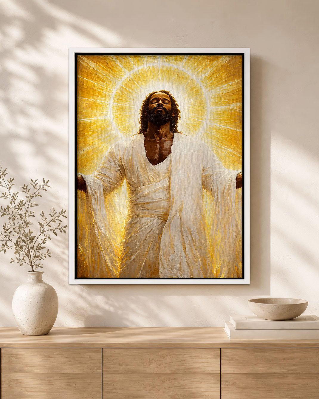 Black Jesus Glory Canvas Print – African American Christian Wall Art