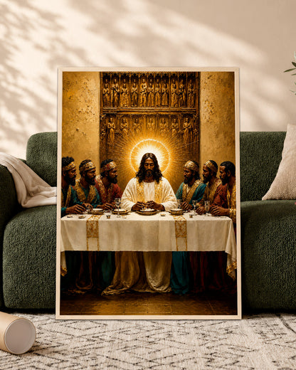 Black Last Supper Canvas Print – African American Jesus Wall Art