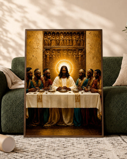 Black Last Supper Canvas Print – African American Jesus Wall Art