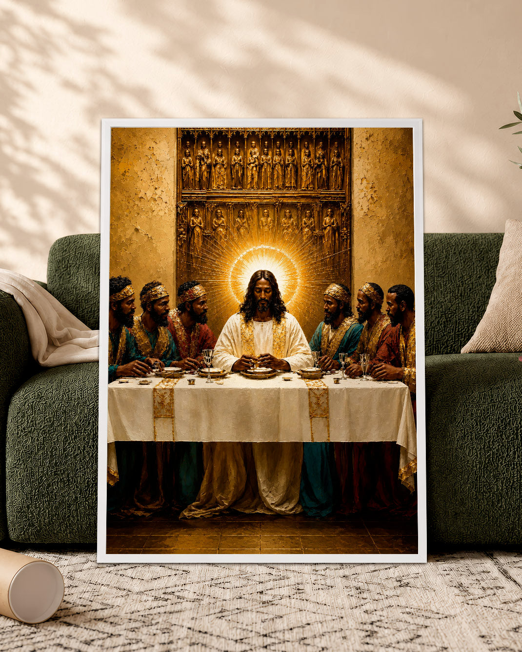 Black Last Supper Canvas Print – African American Jesus Wall Art