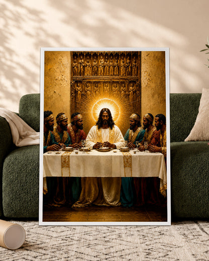 Black Last Supper Canvas Print – African American Jesus Wall Art