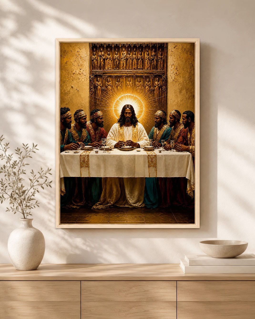 Black Last Supper Canvas Print – African American Jesus Wall Art