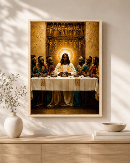 Black Last Supper Canvas Print – African American Jesus Wall Art
