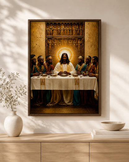 Black Last Supper Canvas Print – African American Jesus Wall Art