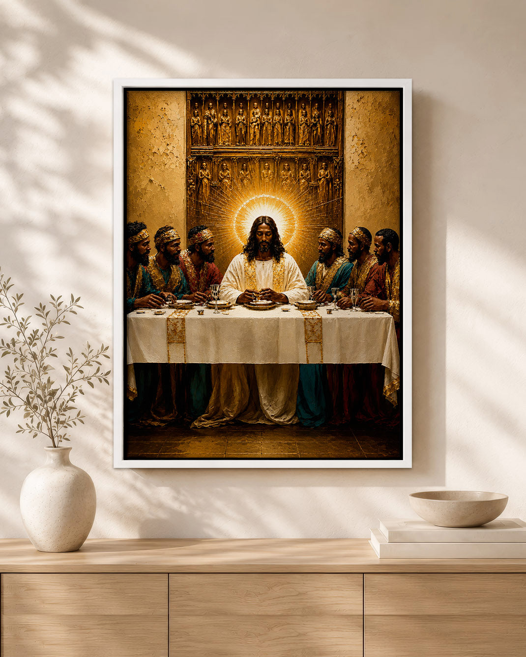 Black Last Supper Canvas Print – African American Jesus Wall Art