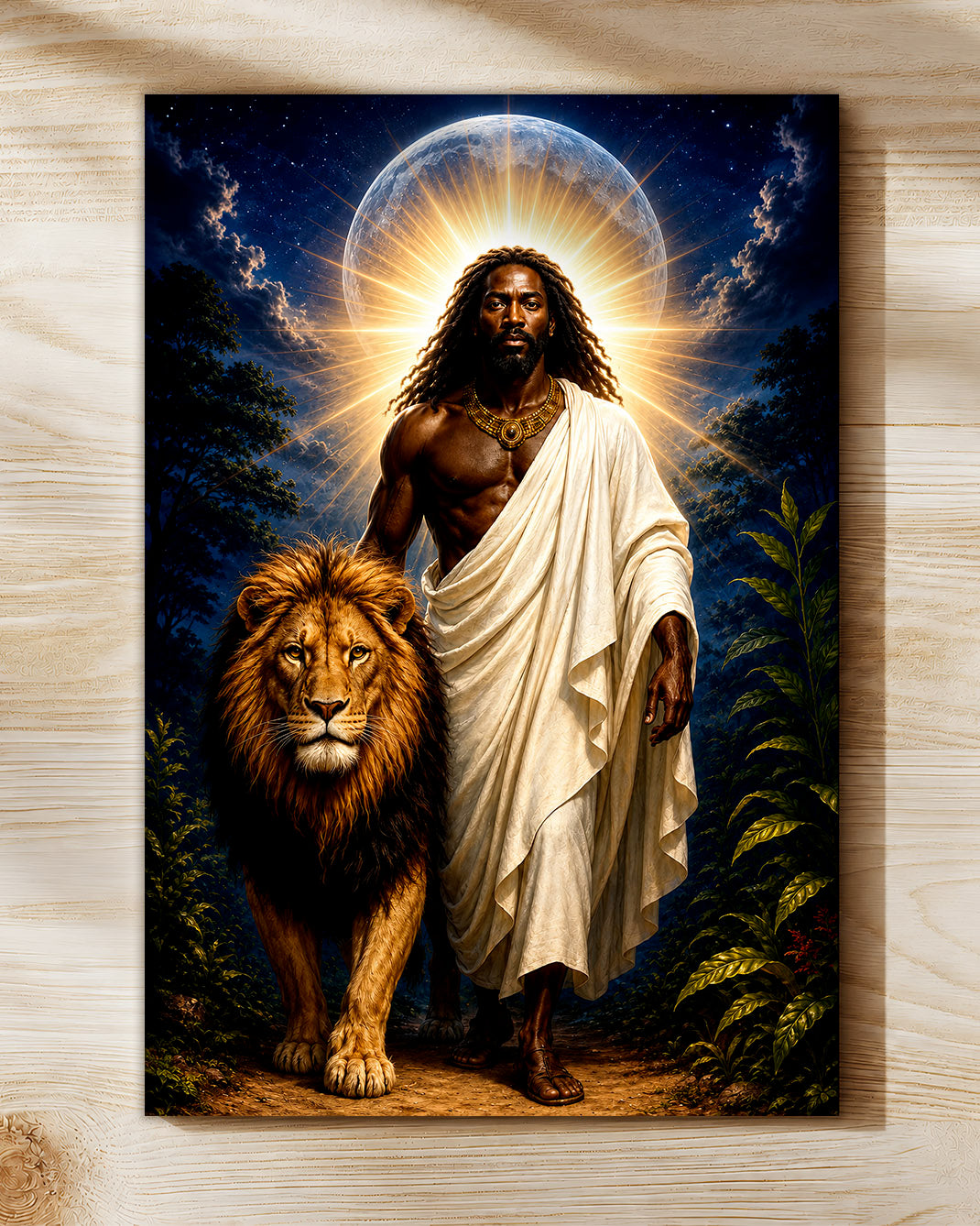 Black Jesus Lion of Judah Canvas Print – African American Christian Wall Art