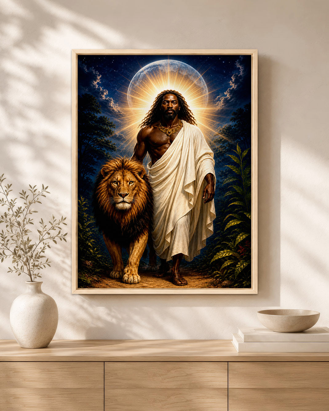 Black Jesus Lion of Judah Canvas Print – African American Christian Wall Art