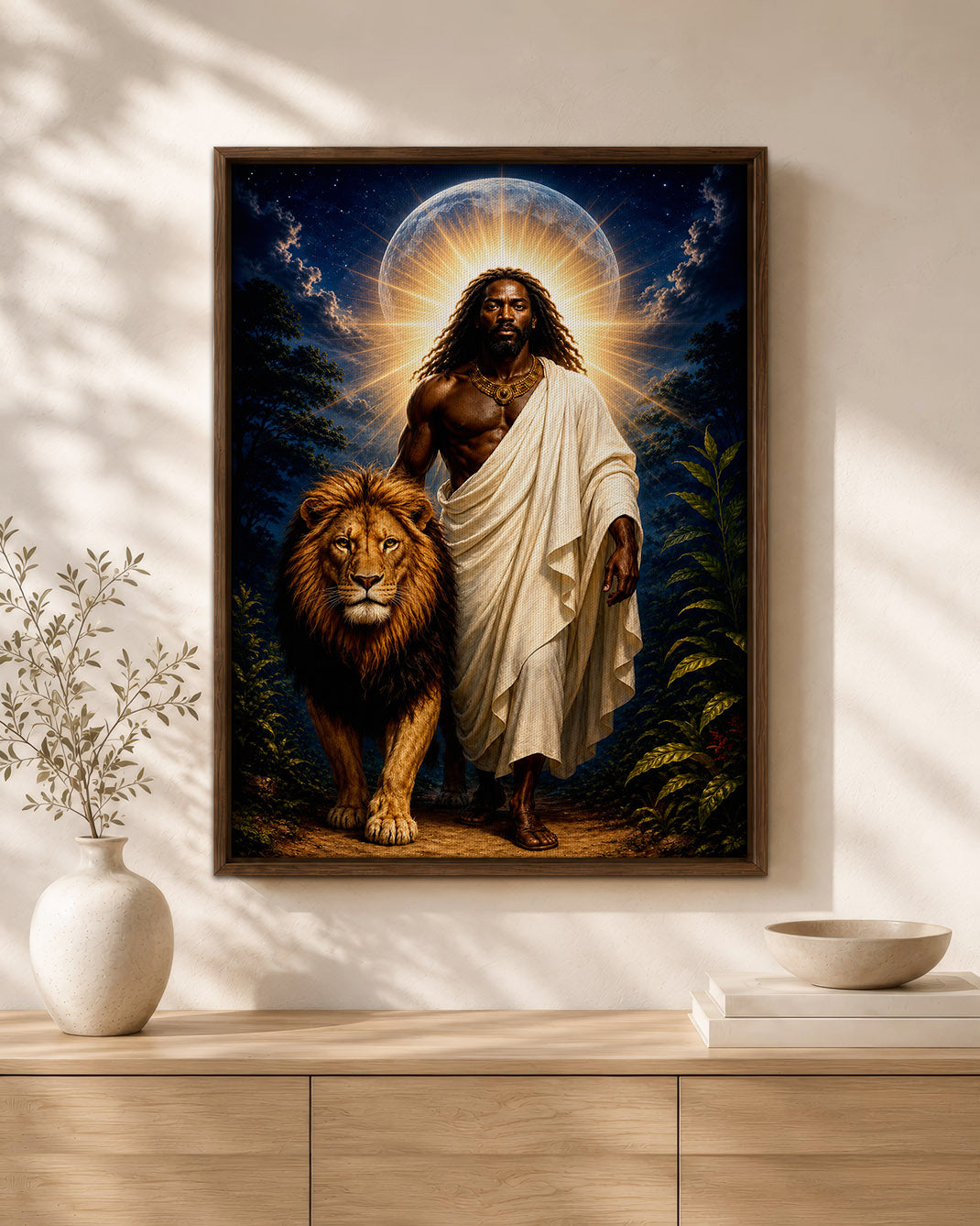 Black Jesus Lion of Judah Canvas Print – African American Christian Wall Art