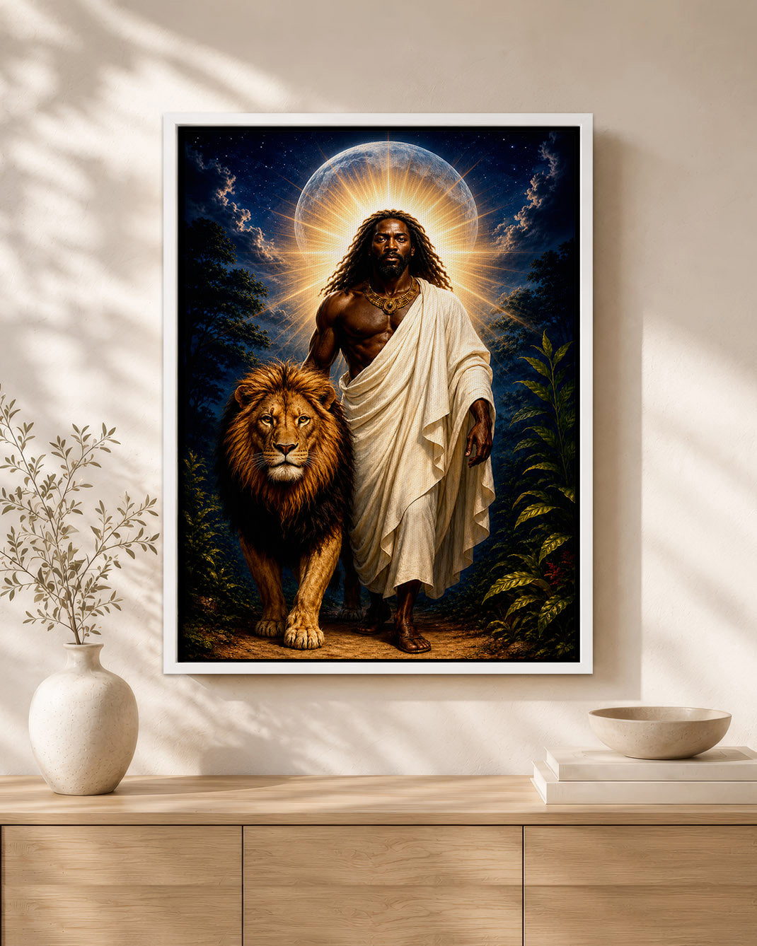 Black Jesus Lion of Judah Canvas Print – African American Christian Wall Art