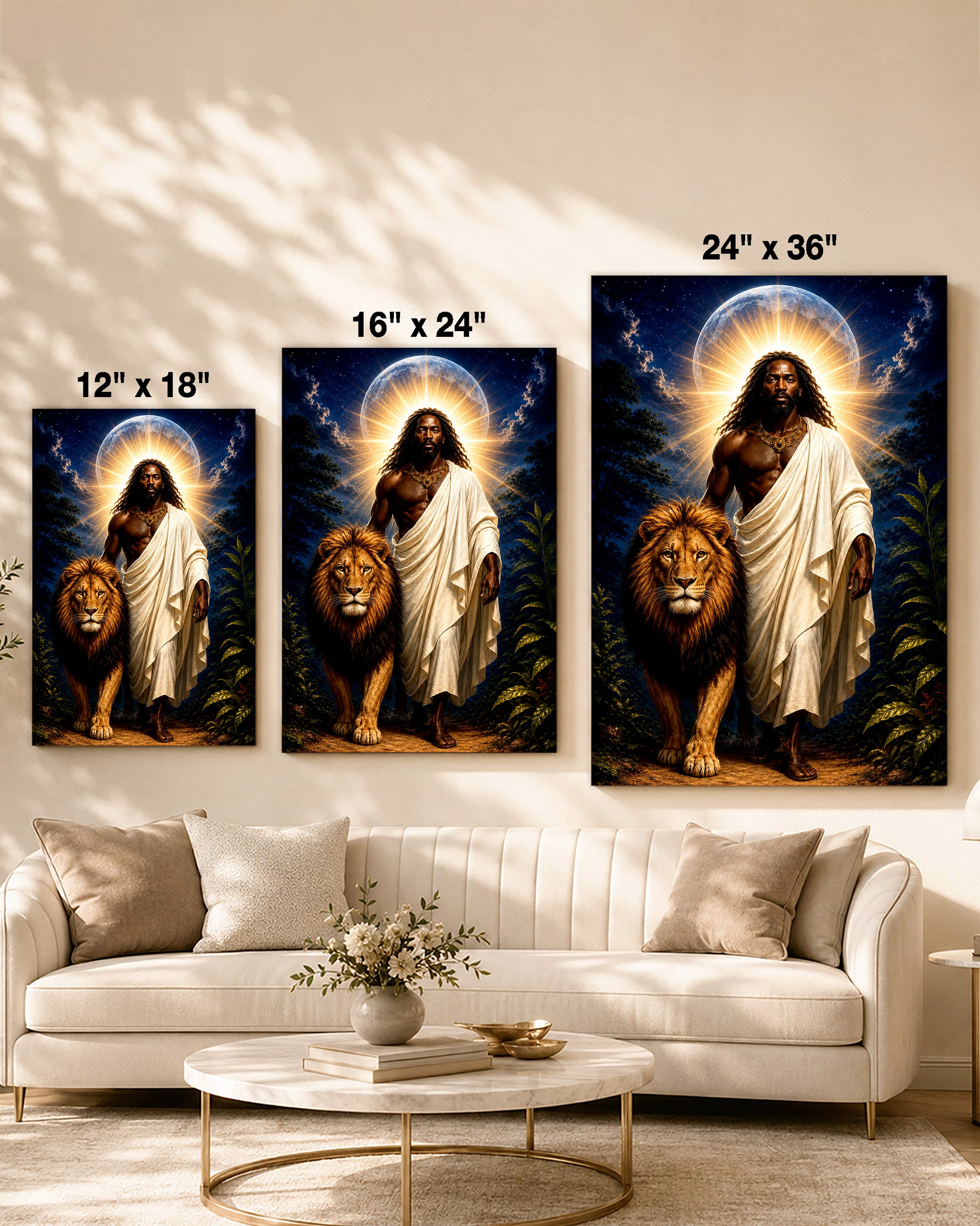 Black Jesus Lion of Judah Canvas Print – African American Christian Wall Art