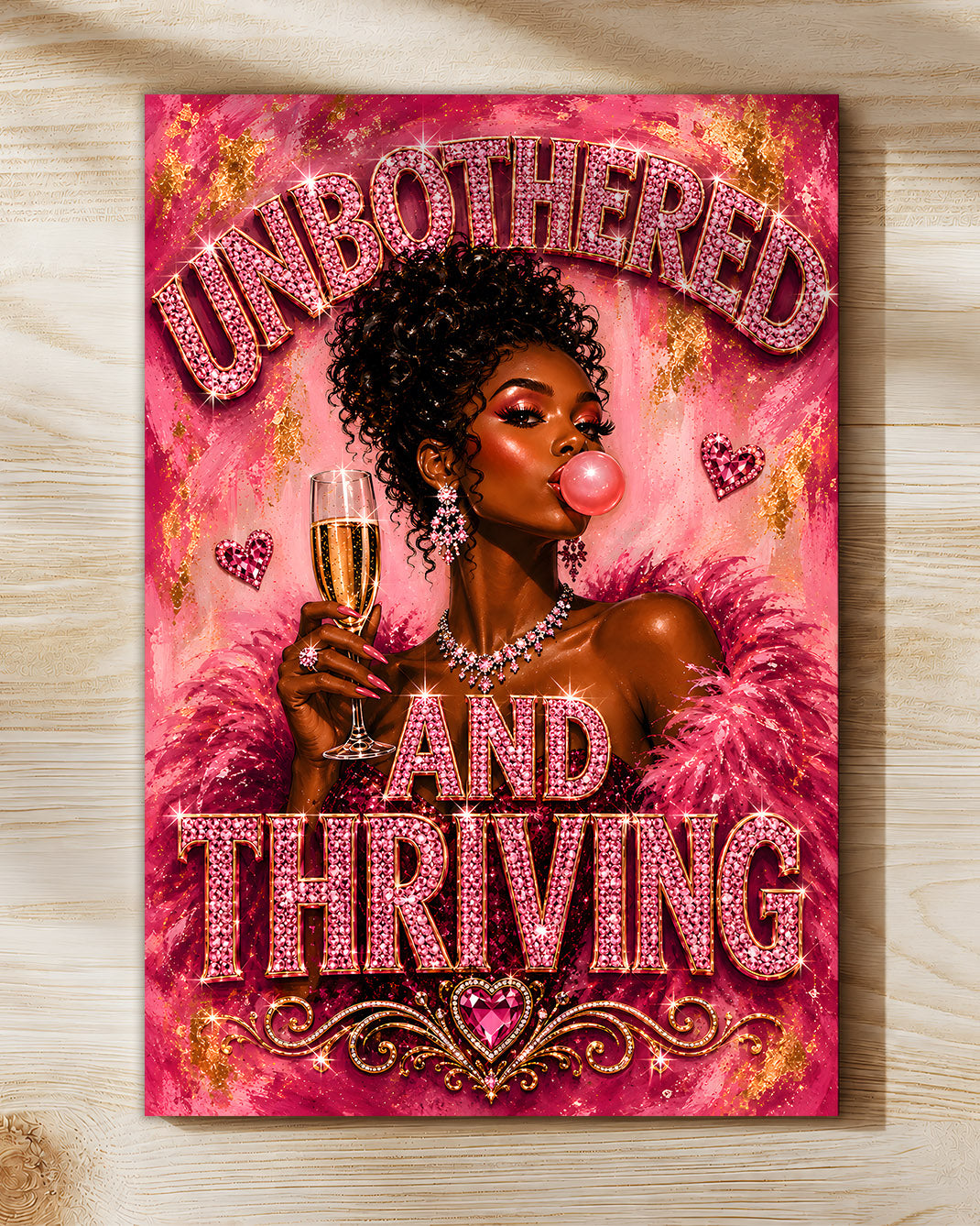 Unbothered & Thriving Black Woman Wall Art – Black Queen Empowerment Poster