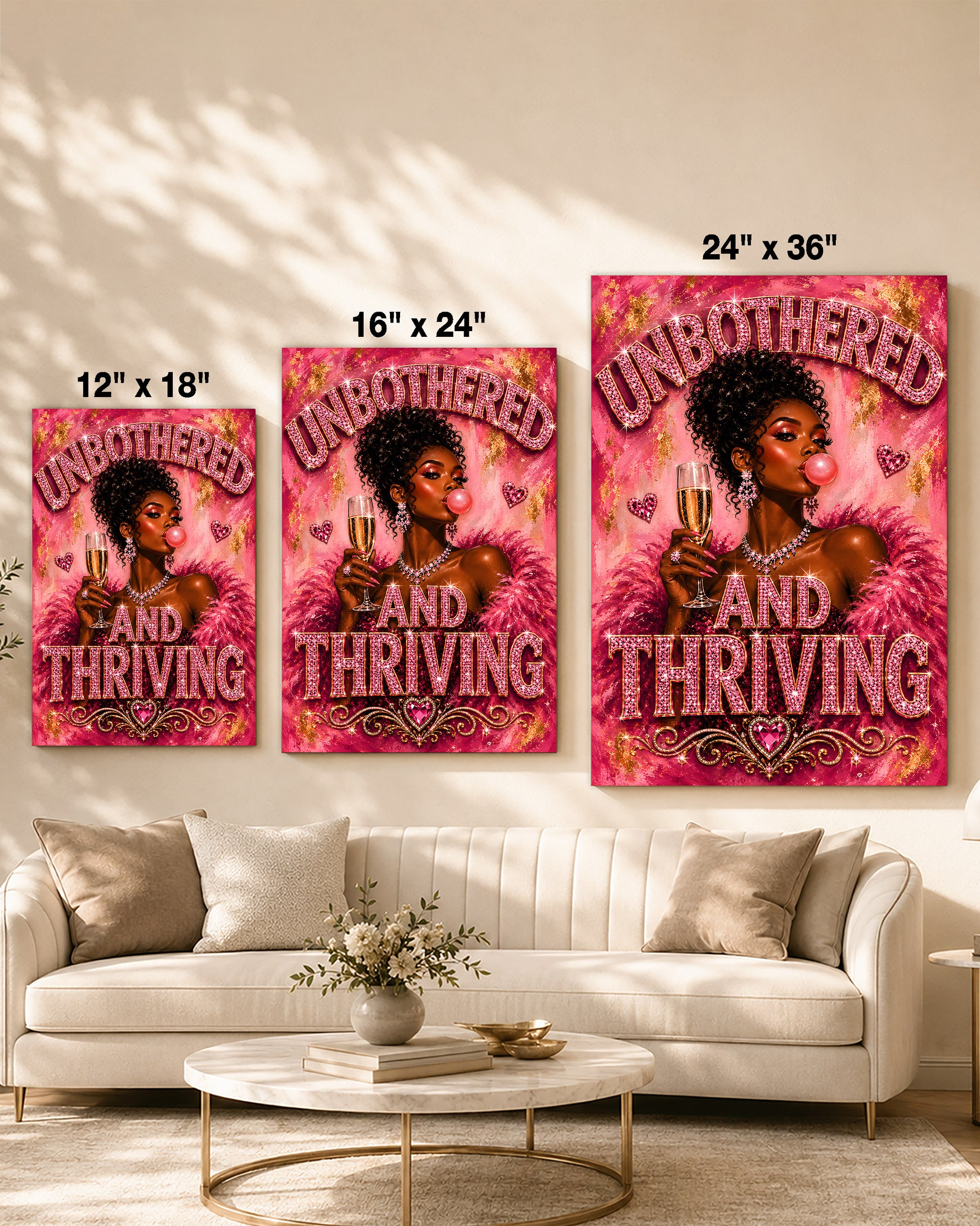 Unbothered & Thriving Black Woman Wall Art – Black Queen Empowerment Poster