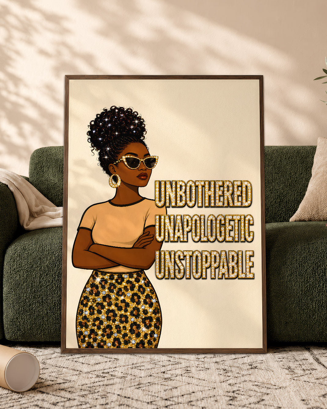 Unbothered Unapologetic Unstoppable Black Woman Wall Art