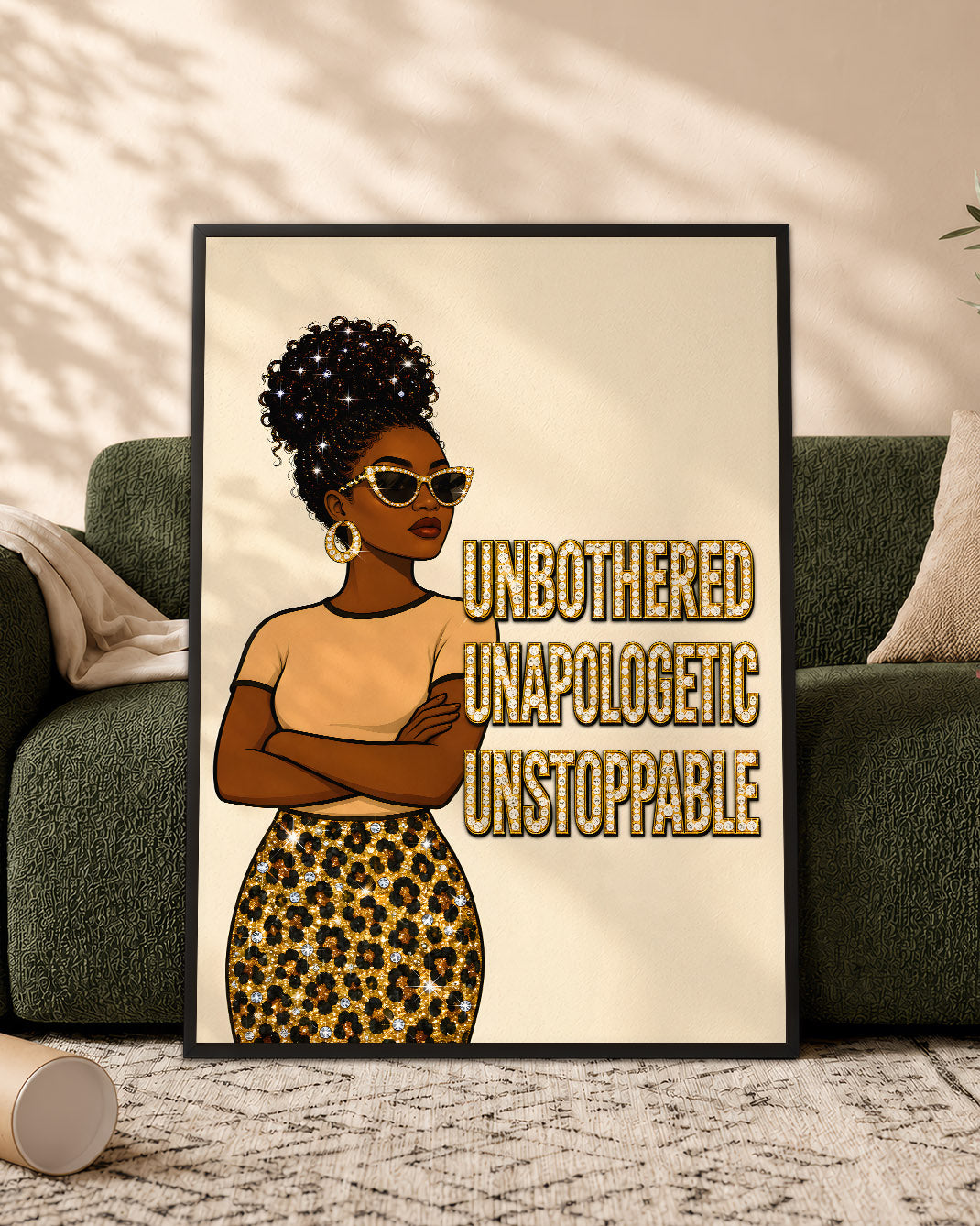 Unbothered Unapologetic Unstoppable Black Woman Wall Art
