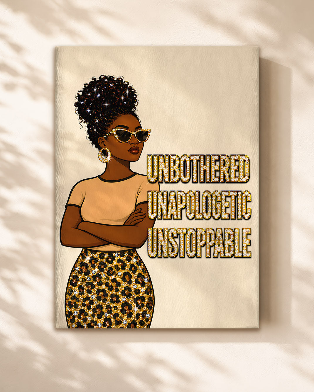 Unbothered Unapologetic Unstoppable Black Woman Wall Art