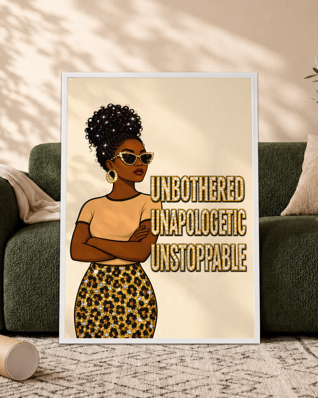 Unbothered Unapologetic Unstoppable Black Woman Wall Art