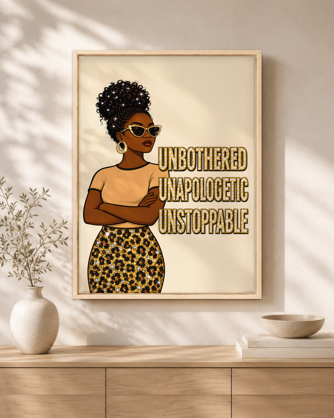 Unbothered Unapologetic Unstoppable Black Woman Wall Art