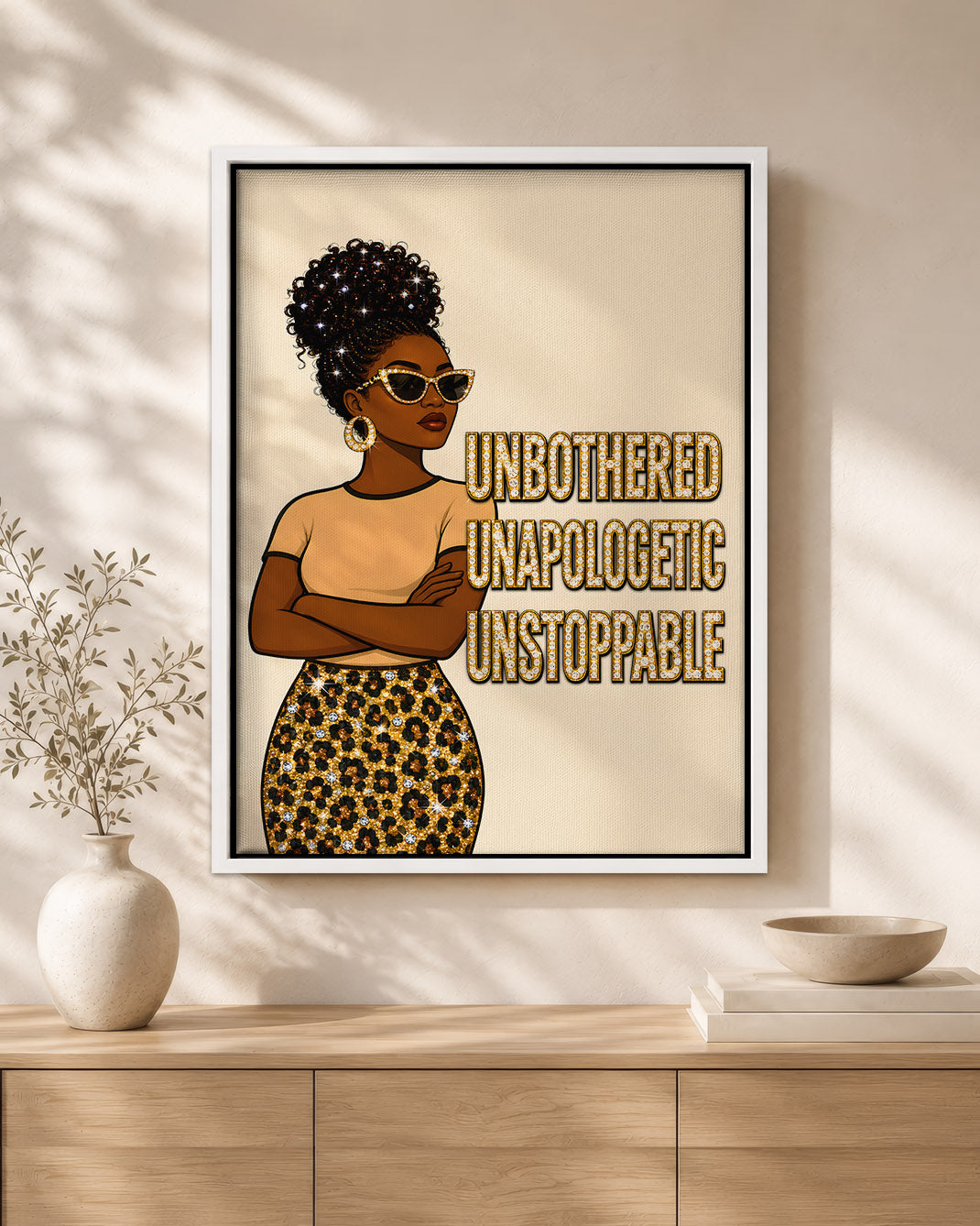 Unbothered Unapologetic Unstoppable Black Woman Wall Art
