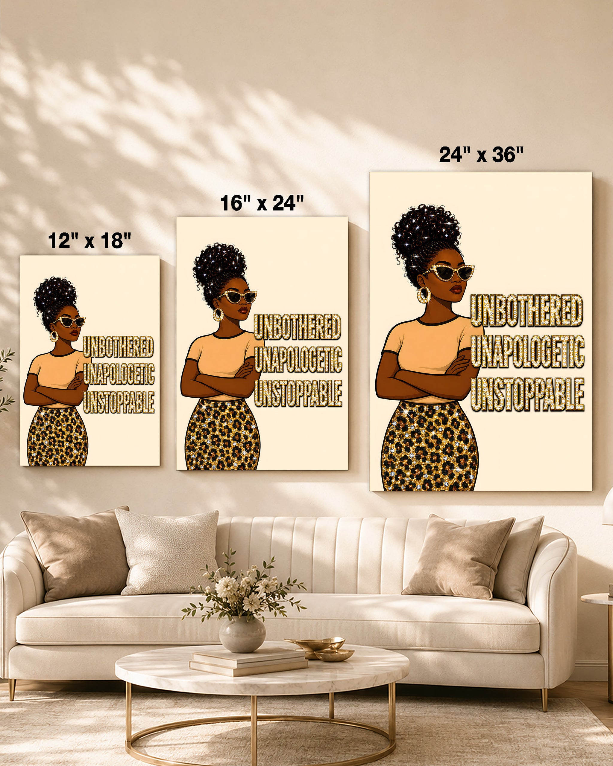Unbothered Unapologetic Unstoppable Black Woman Wall Art