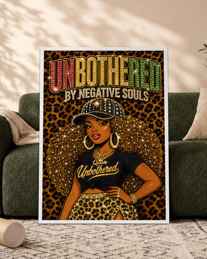 Unbothered by Negative Souls Black Woman Wall Art