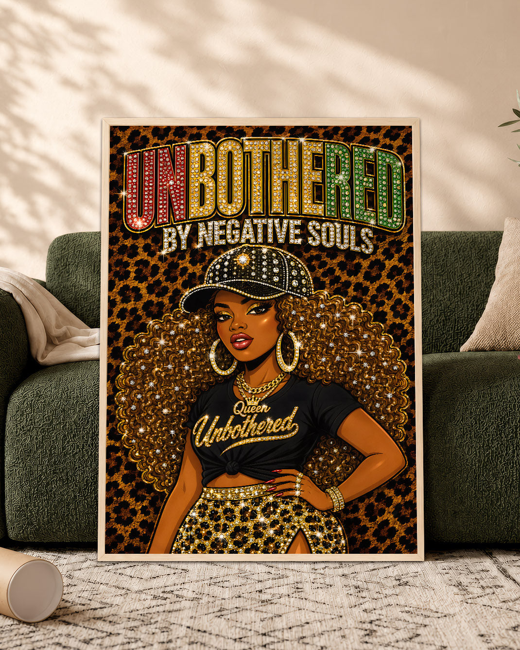 Unbothered by Negative Souls Black Woman Wall Art