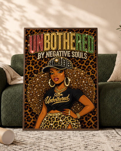 Unbothered by Negative Souls Black Woman Wall Art