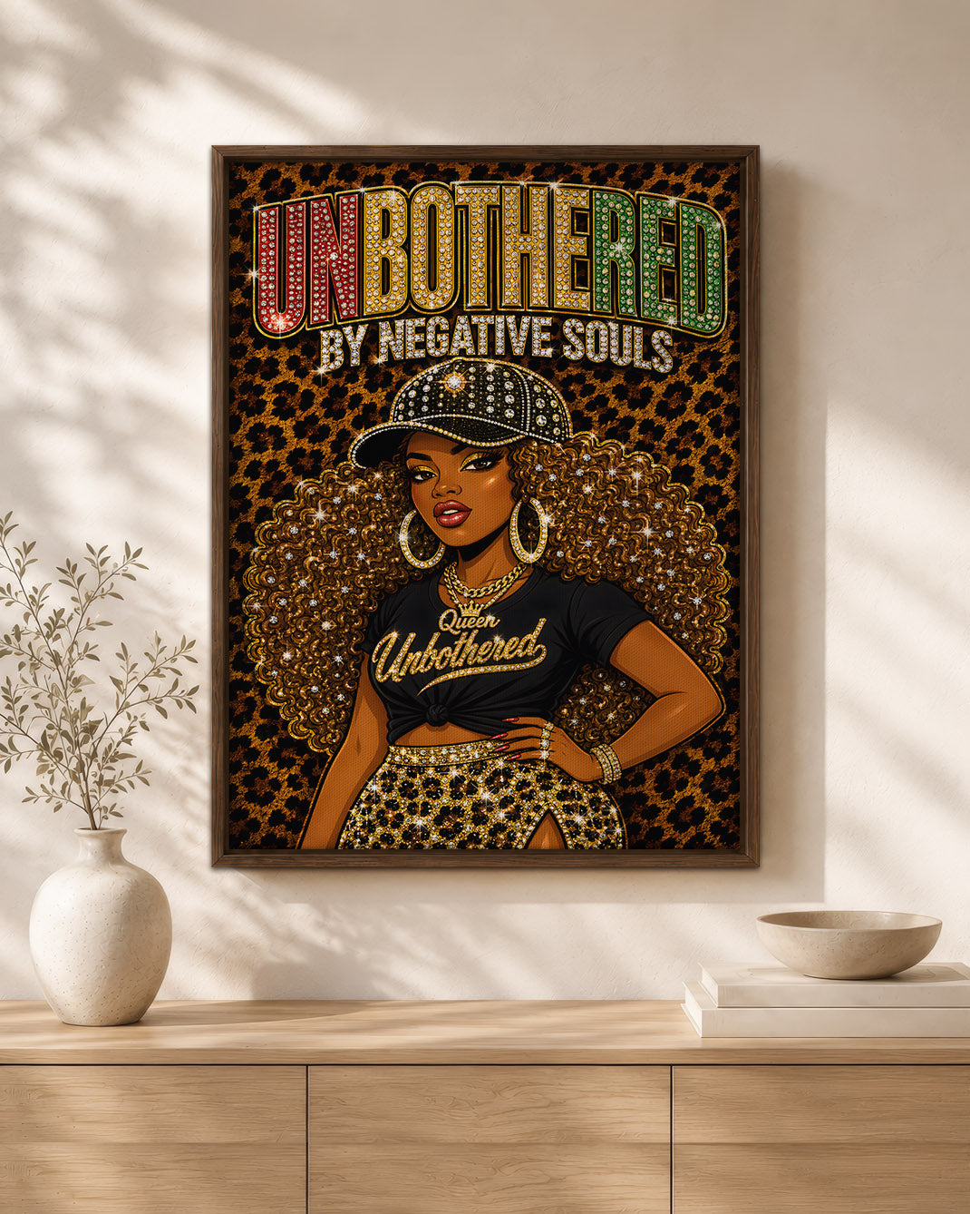 Unbothered by Negative Souls Black Woman Wall Art