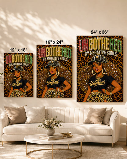Unbothered by Negative Souls Black Woman Wall Art