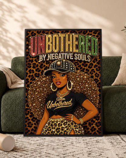 Unbothered by Negative Souls Black Woman Wall Art
