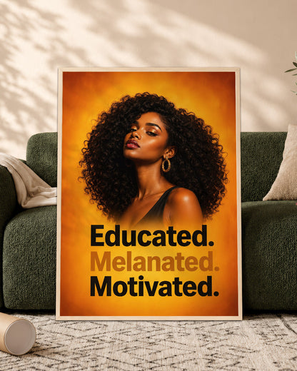 Educated Melanated Motivated – Black Woman Empowerment Canvas Wall Art