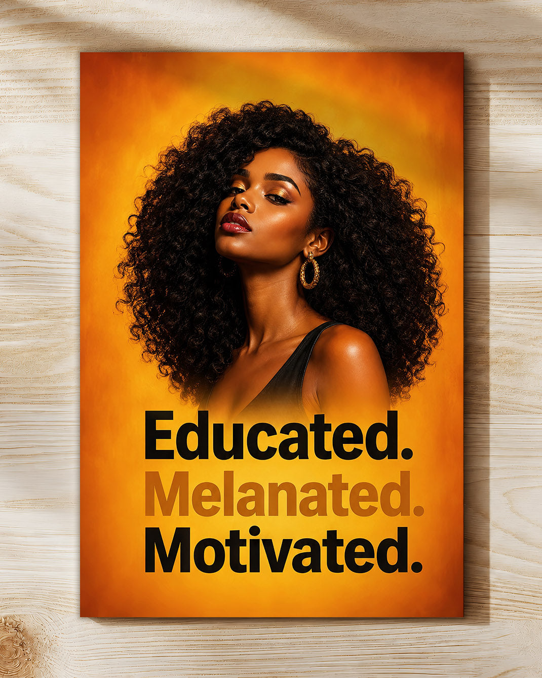 Educated Melanated Motivated – Black Woman Empowerment Canvas Wall Art