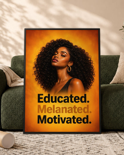 Educated Melanated Motivated – Black Woman Empowerment Canvas Wall Art