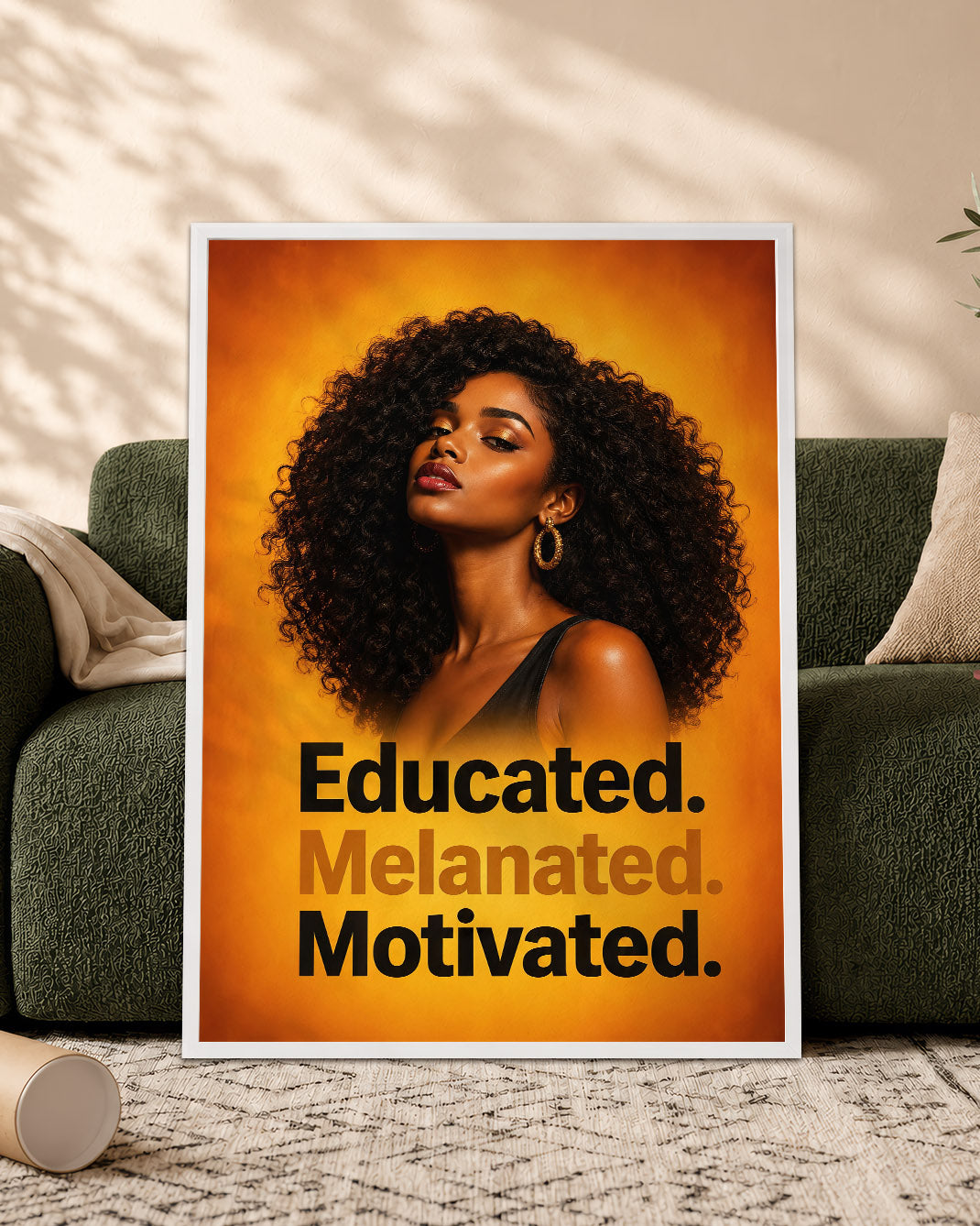 Educated Melanated Motivated – Black Woman Empowerment Canvas Wall Art