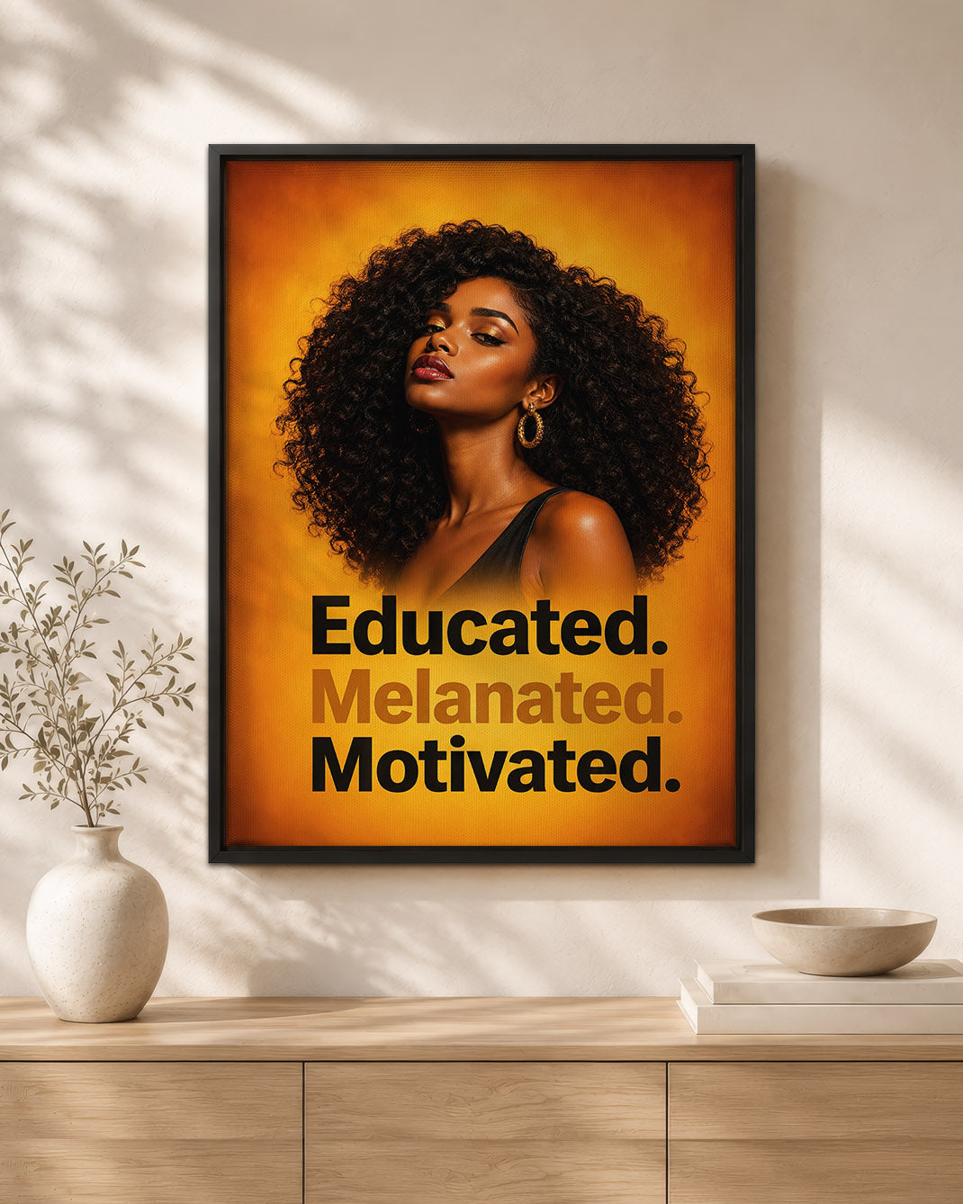 Educated Melanated Motivated – Black Woman Empowerment Canvas Wall Art
