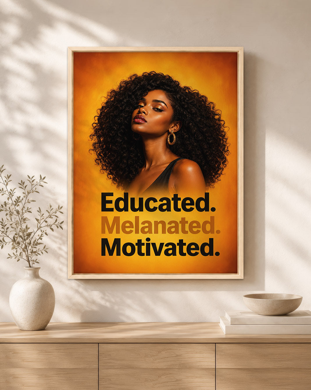 Educated Melanated Motivated – Black Woman Empowerment Canvas Wall Art