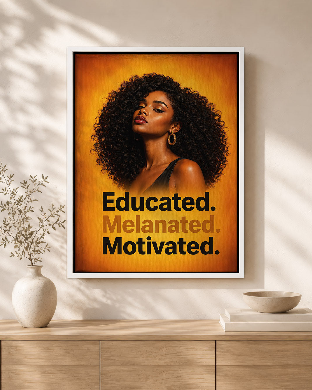 Educated Melanated Motivated – Black Woman Empowerment Canvas Wall Art