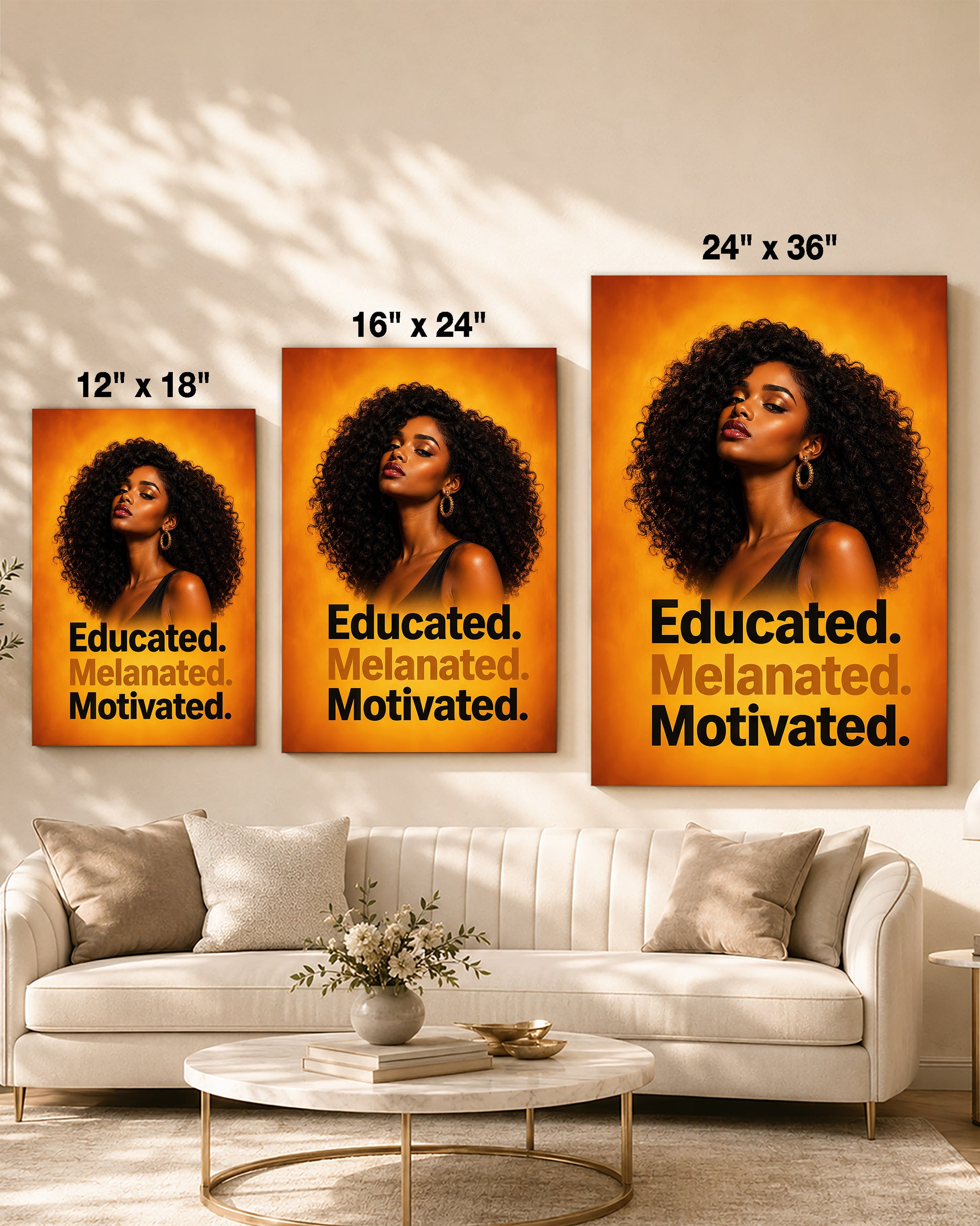 Educated Melanated Motivated – Black Woman Empowerment Canvas Wall Art