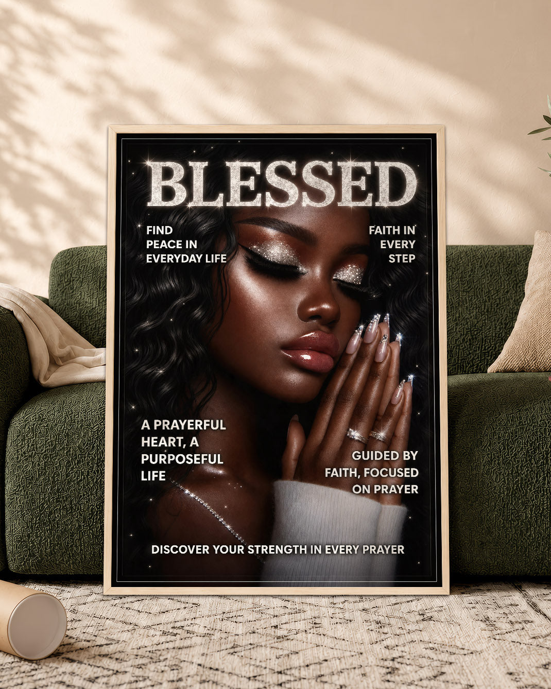 Blessed in Faith – Black Woman Prayer & Inspirational Wall Art